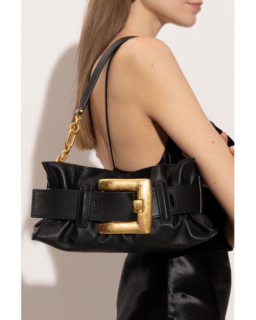 Balmain Black Shoulder Bag "Anthem Mini"