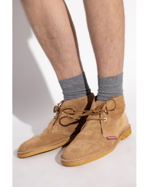 DSquared² Brown Suede Ankle Boots for men