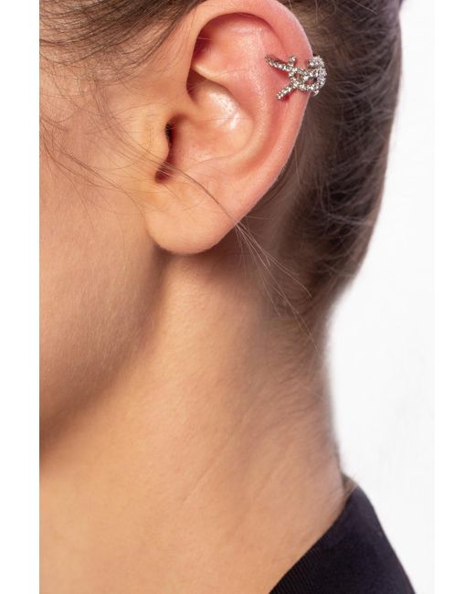 Saint Laurent Metallic Ear Cuff With Logo