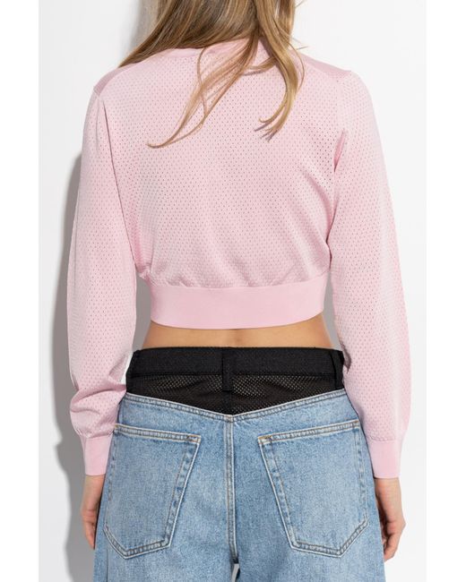 T By Alexander Wang Pink Cardigan With Printed Logo