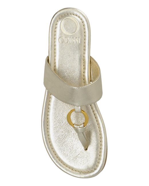 Odissi White Leather Flip-Flops
