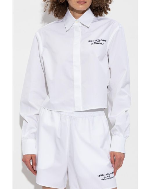 Off-White c/o Virgil Abloh White Short Shirt With Embroidered Logo