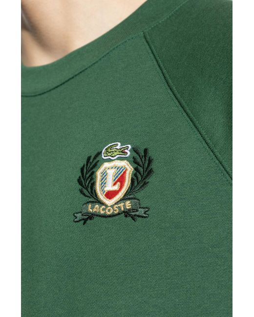 Lacoste Green Sweatshirt With Embroidered Logo for men