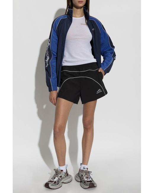 Balenciaga Black Shorts With Logo