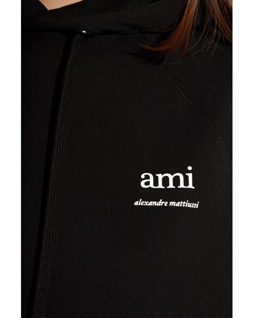 AMI Black Hoodie With Logo,
