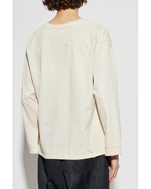 Maison Margiela White T-Shirt With Paint Splatter Effect for men