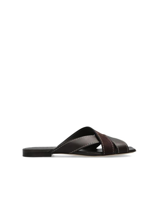 Tod's Brown Leather Slides