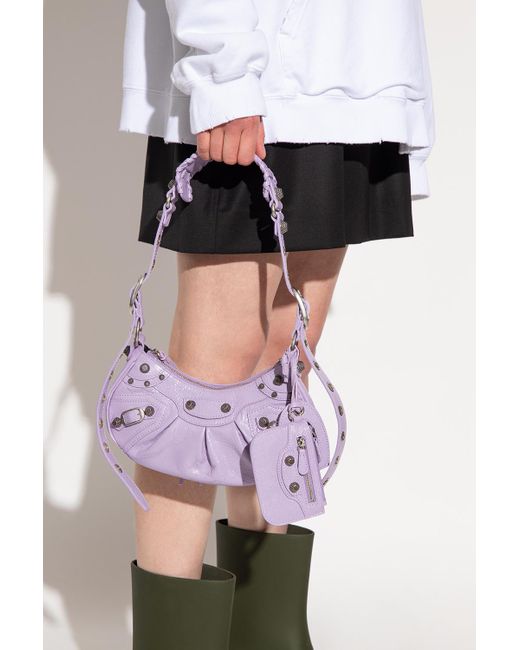 Balenciaga Purple 'le Cagole Xs' Shoulder Bag