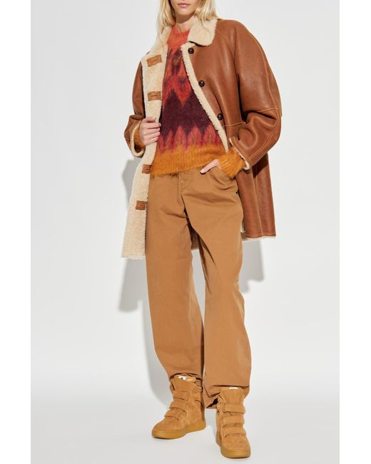 Isabel Marant Brown Shearling Coat 'Berthie'
