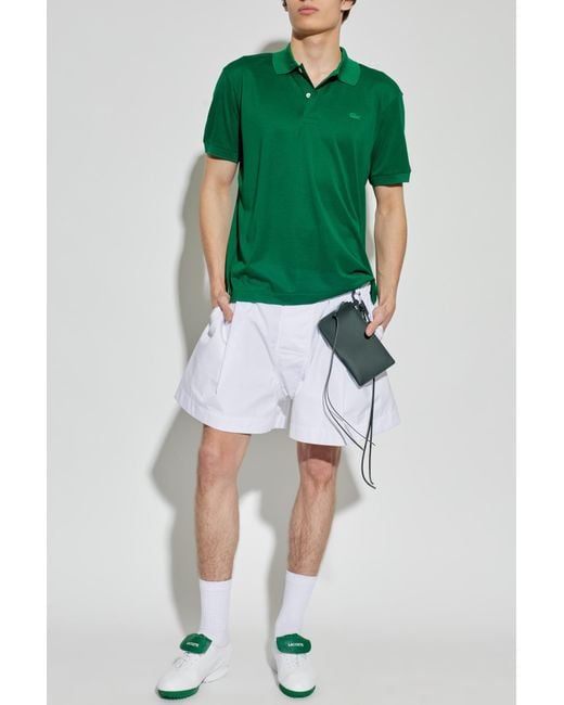 LACOSTE RUNWAY White Shorts With Logo for men