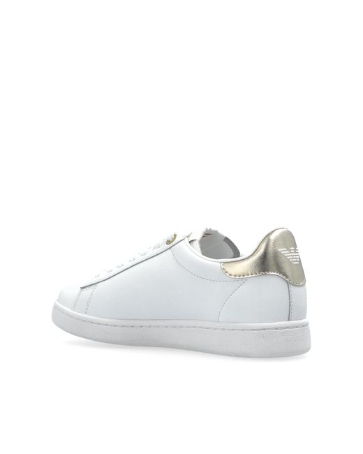 EA7 White Sports Shoes With Logo