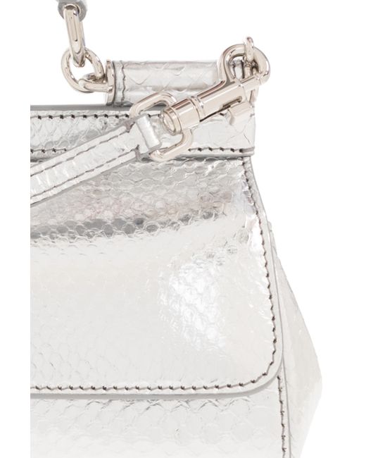 Dolce & Gabbana White ‘Sicily Small’ Shoulder Bag