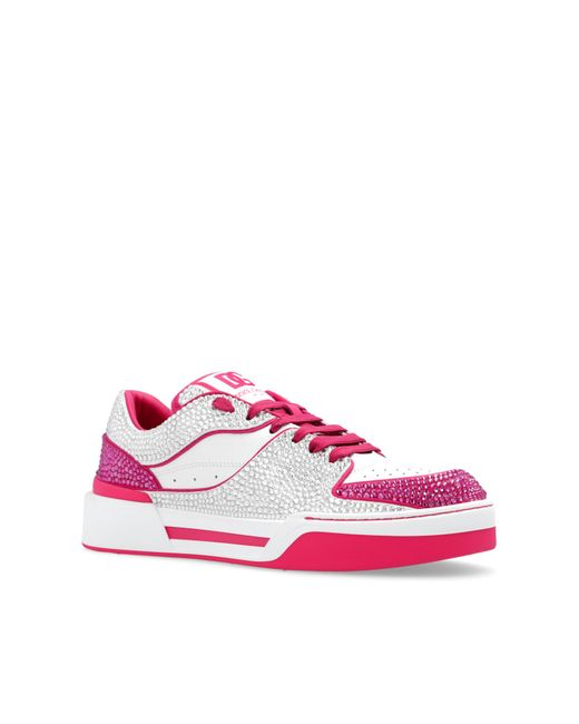 Dolce & Gabbana Pink ‘New Roma’ Sneakers