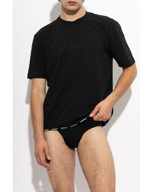 DSquared² Black T-Shirt From The 'Underwear' Line for men