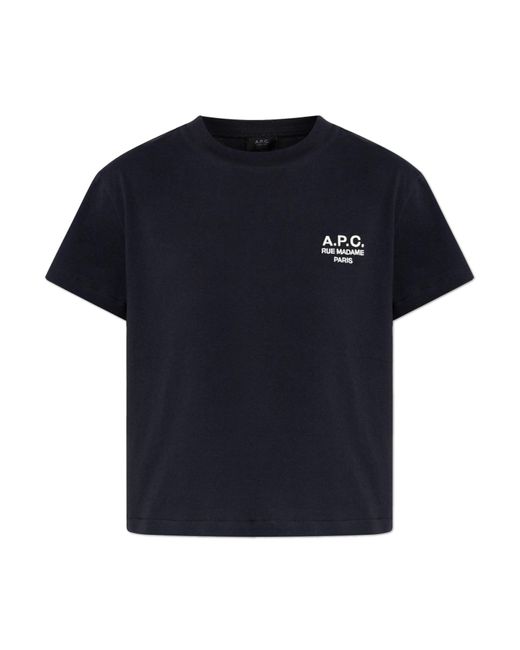 A.P.C. Black T-Shirt With Embroidered Logo