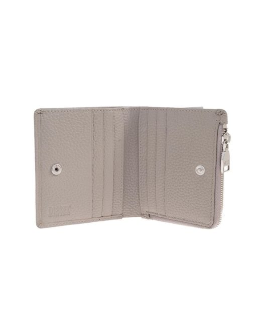 DIESEL Gray Leather Wallet 'Hissu' for men