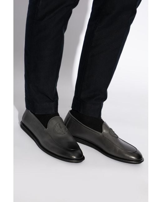 Giorgio Armani Black Loafers Type Shoes for men