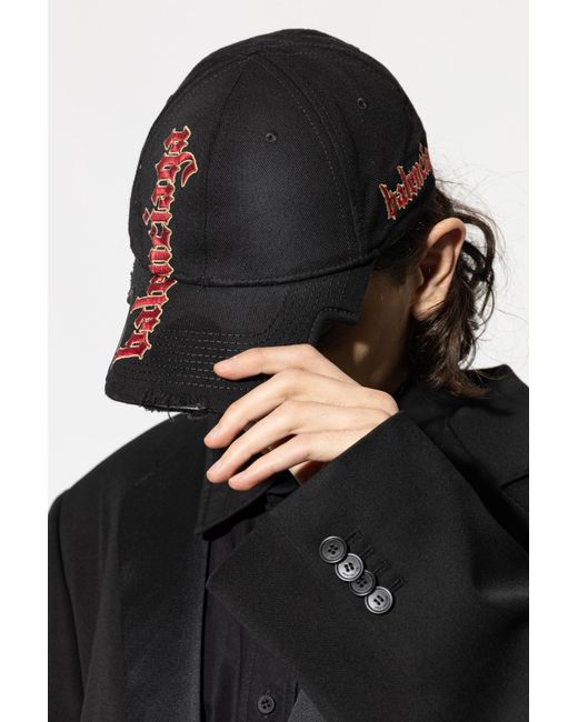 Balenciaga Black Baseball Cap for men