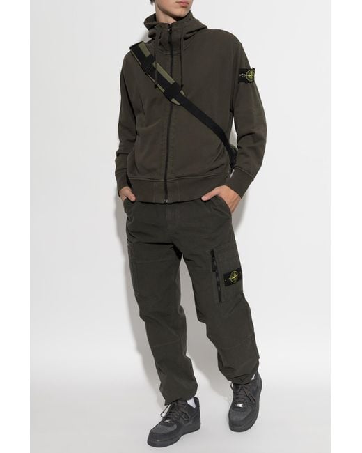 Stone Island Black Sweatshirt With Logo Patch for men