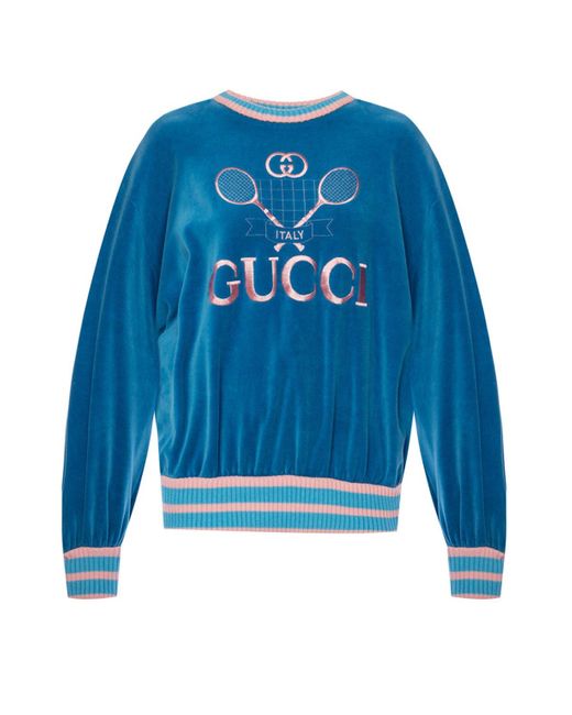 Gucci Blue Sweatshirt With Tennis