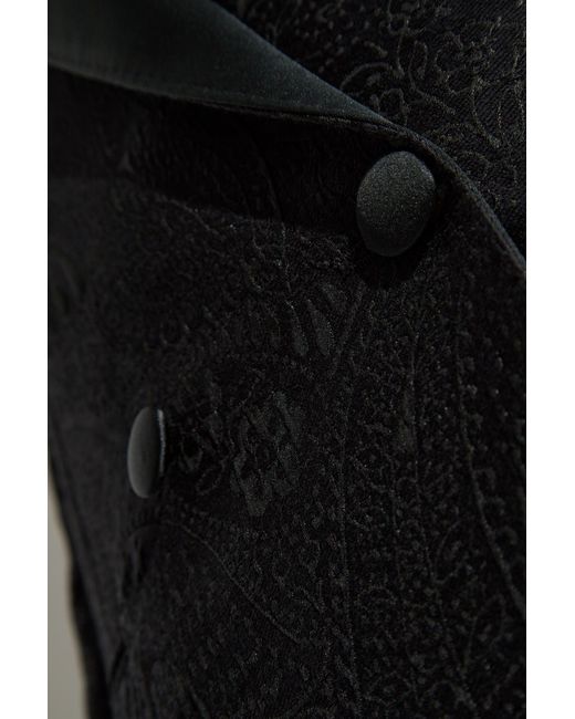 Etro Black Double-Breasted Blazer