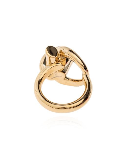 Ferragamo Gray Brass Ring for men