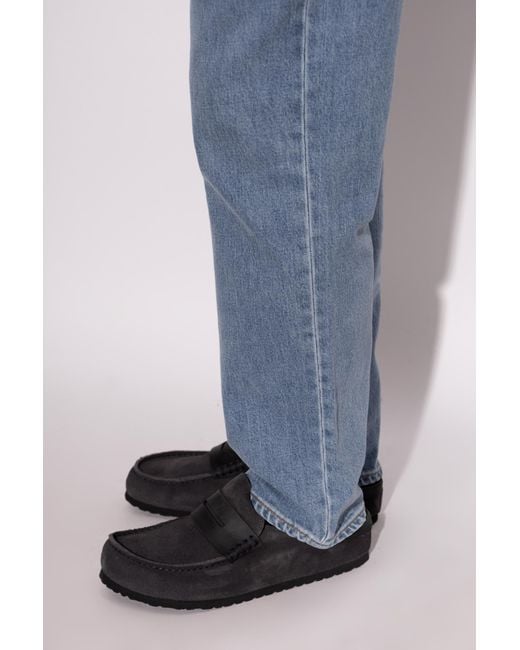 Birkenstock Black 'Naples Wrapped Double Stitch' Shoes for men