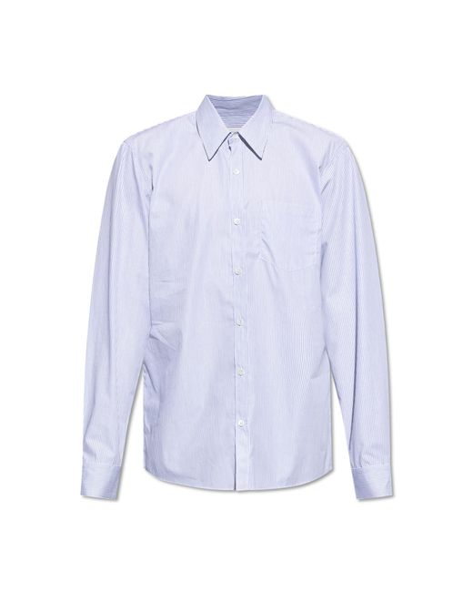 Dries Van Noten Blue Shirt With Stripe Pattern for men