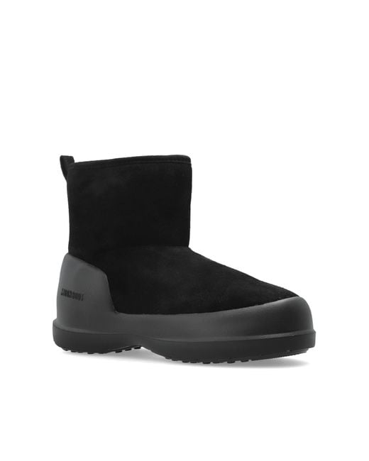 Moon Boot Black 'Mezzaluna Mid' Snow Boots