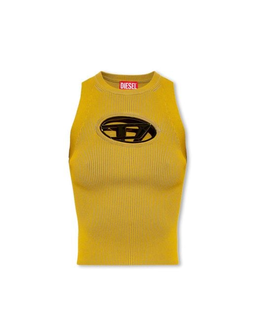 DIESEL 'm-onerva-top' Top With Logo in Yellow | Lyst Canada