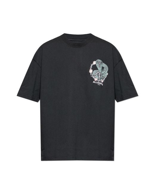 AllSaints Black T-Shirt 'Snakebite' for men