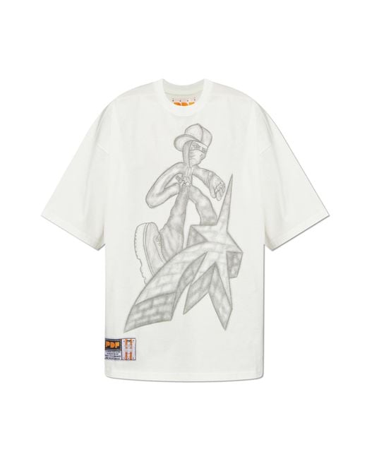 PDF White T-Shirt With Print for men
