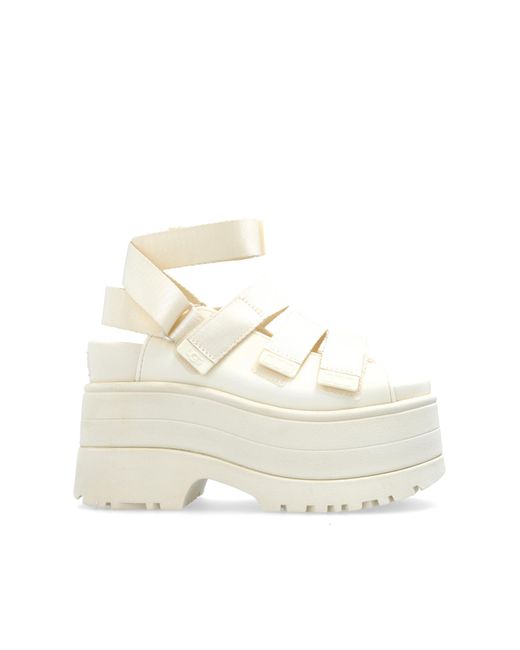 UGG ホワイト GOLDENRISE UGG Goldenrise Platform Sandals in White | Lyst
