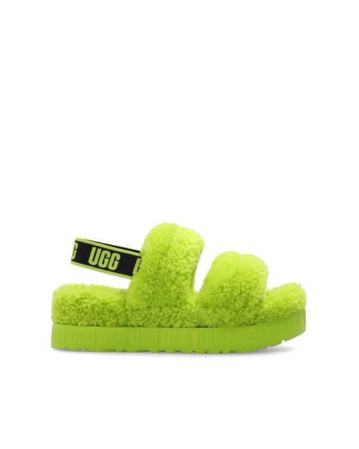 Ugg Green 'oh Fluffita' Platform Sandals