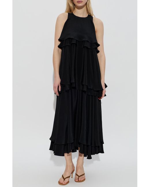 Paris Ruffle Dress Ami Paris Dress With Ruffles in Black | Lyst