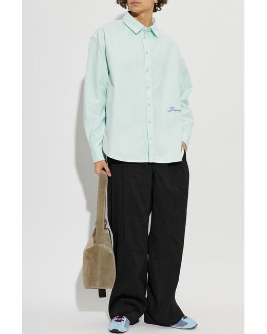 Jacquemus Blue Cotton Shirt 'Simon' for men