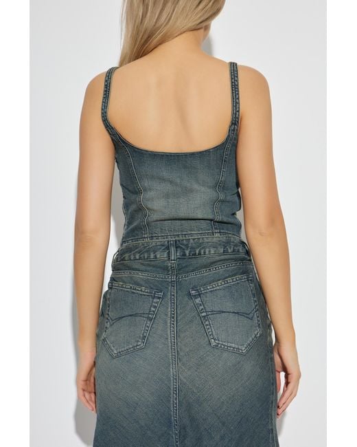 Balenciaga Gray Denim Top