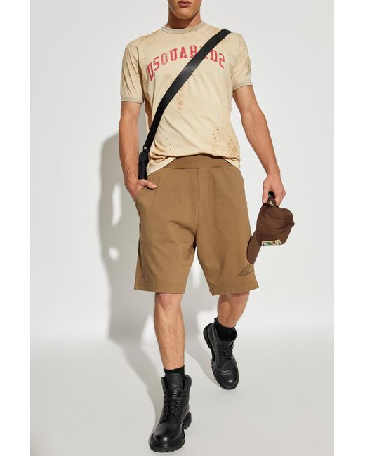 DSquared² Natural Shorts With Logo for men