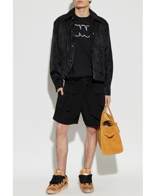 Lanvin Black T-Shirt With Logo for men