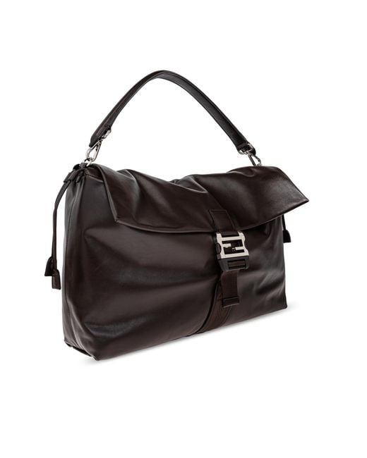 Fendi Black Shoulder Bag "Flux Maxi Messenger" for men