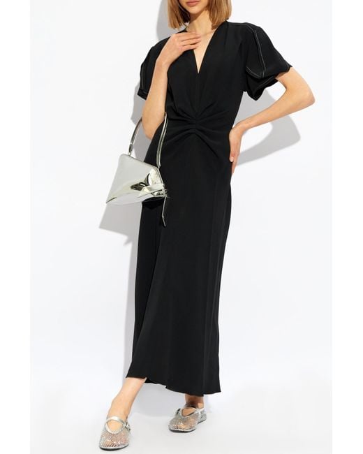 Victoria Beckham Black V-Neck Dress