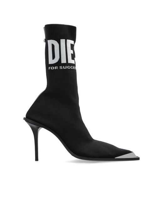 DIESEL Black Heeled Ankle Boots D-Tona