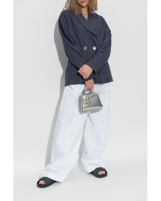 Givenchy Blue Sandals With Logo-Shaped Appliqué
