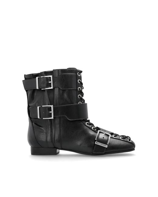Ganni Black Ankle Boots Made Of Eco Leather