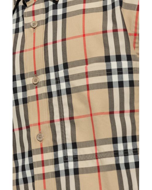 Burberry Natural Shirt With 'Nova Check' Pattern for men