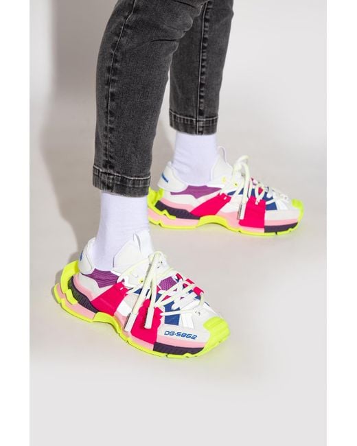 スニーカー Dolce & Gabbana Multicolor Sneakers Dolce Gabbana Multicolor Low Top Space Lace Up Men Sneakers