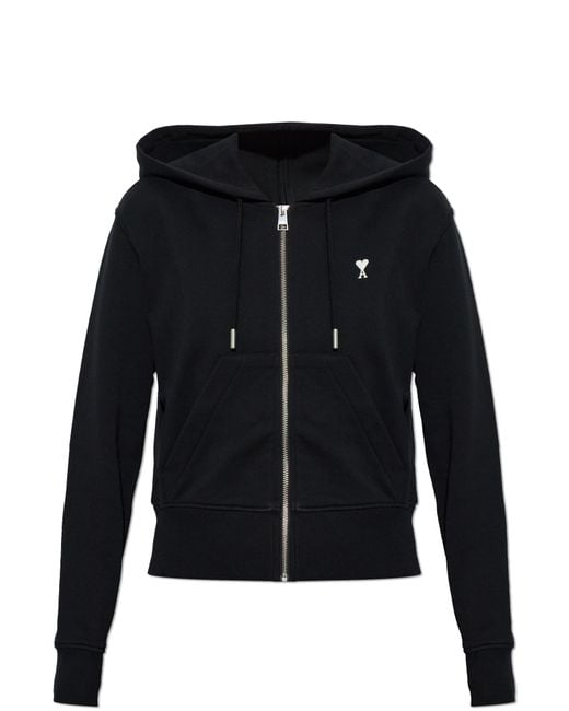 AMI Black Cotton Hoodie