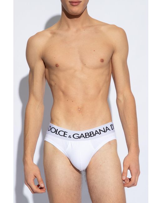 Dolce & Gabbana Blue Briefs With Logo for men