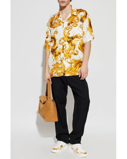 Versace Jeans Couture Metallic Sports Shoes With 'Barocco' Pattern for men