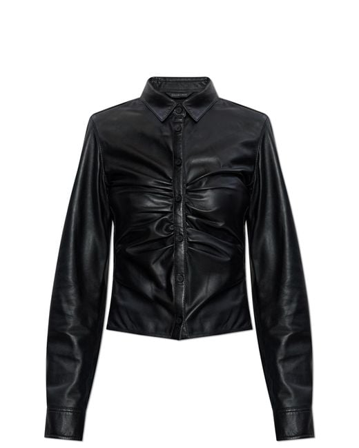 Balenciaga Black Leather Top